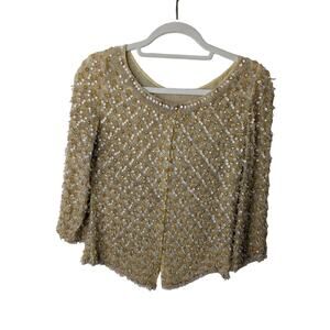 Vintage Hand Beaded Formal Jacket Small